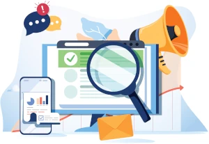 Image depicting digital marketing concepts such as SEO and digital strategy